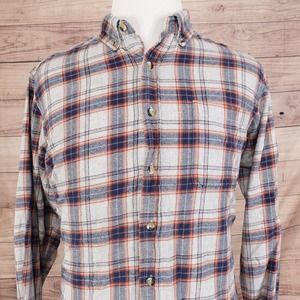 HOBBS CREEK LONG SLEEVE PLAID FLANNEL BUTTON DOWN SHIRT MENS SIZE L LARGE